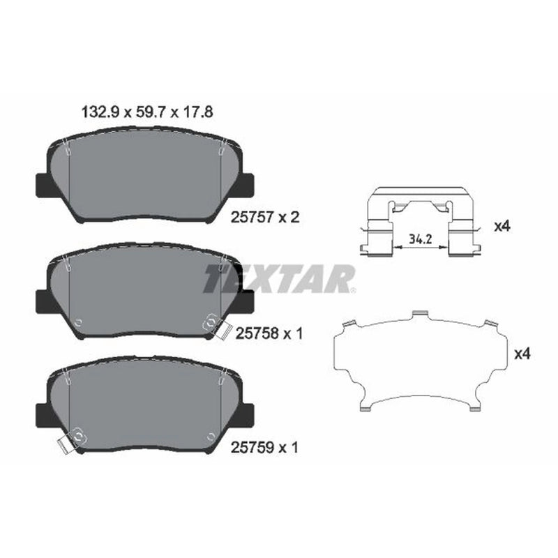 Textar Front Brake Pad Set 2575701