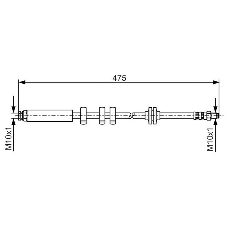 Bosch Brake Hydraulic Hose Line Front 1 987 476 747