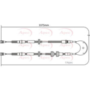 Apec Handbrake Cable Left Rear CAB1167