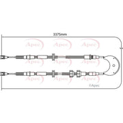 Apec Handbrake Cable Left Rear CAB1167