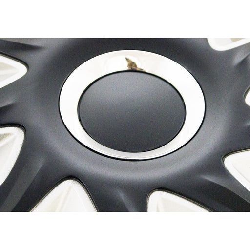 Versaco Car Wheel Trims STRATOSRCBS16 - Black/Silver 16 Inch 9-Spoke - Boxed Set of 4 Hubcaps - Includes Fittings/Instructions UKB4C  - Town Parts