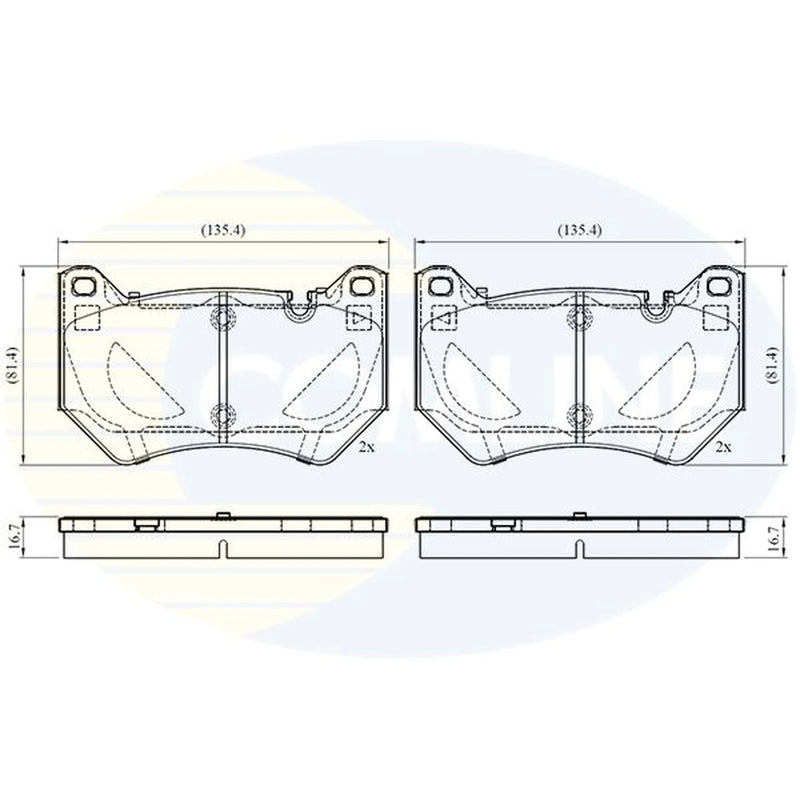 Comline 4 x Front Brake Pad Set CBP02764