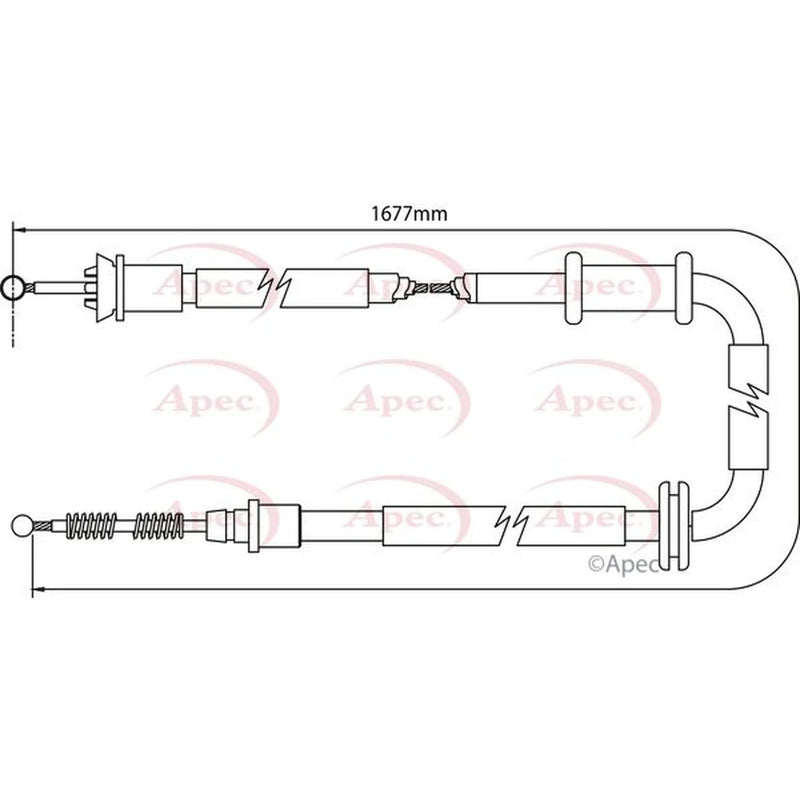 Apec Handbrake Cable Right Rear CAB1065