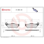 Brembo 2 x Front Brake Pad Set 07BB04SD