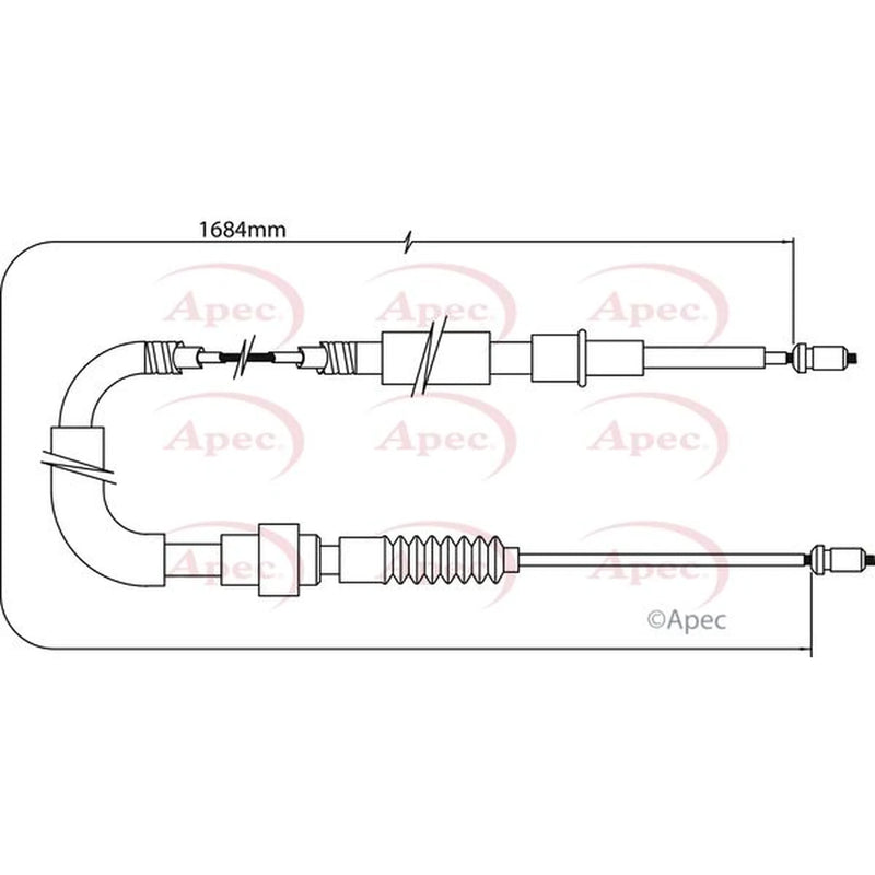Apec Handbrake Cable Left Rear CAB1403