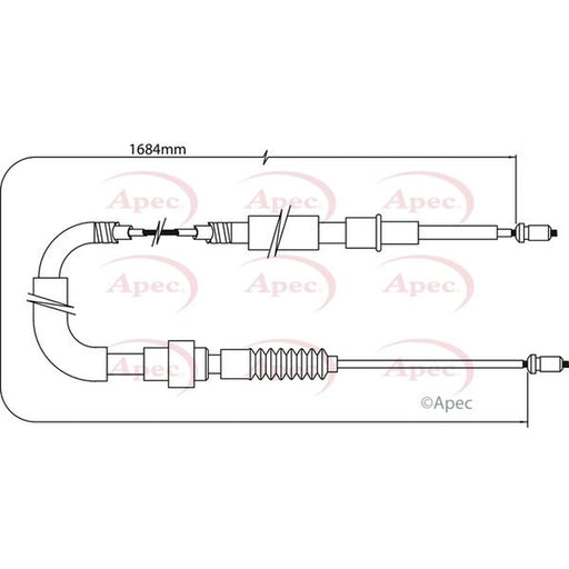 Apec Handbrake Cable Left Rear CAB1403