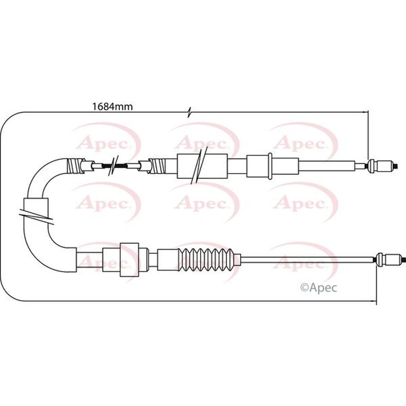 Apec Handbrake Cable Left Rear CAB1403