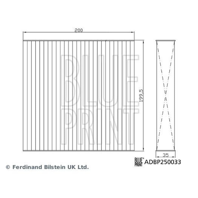 Blue Print Cabin Air Filter (Pollen Filter) ADBP250033