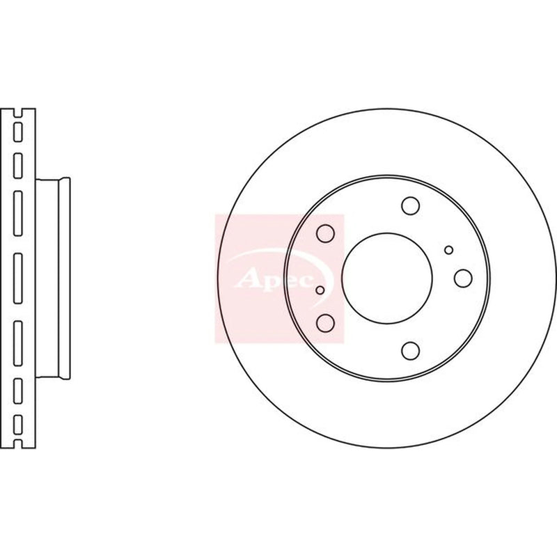 Apec 2 x Vented Front Brake Discs DSK664