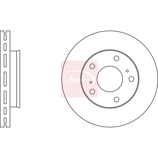 Apec 2 x Vented Front Brake Discs DSK664