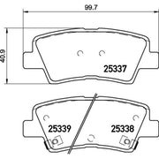 Brembo 4 x Rear Brake Pad Set P30094
