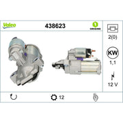 Valeo Starter Motor 12V 1.1kW 12 Teeth 438623