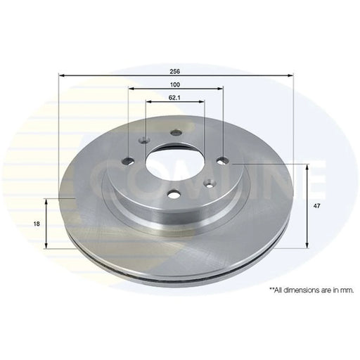 Comline 2 x Front Brake Discs ADC2402V