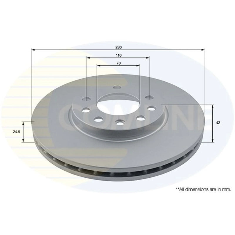 Comline 2 x Front Brake Discs ADC1113V