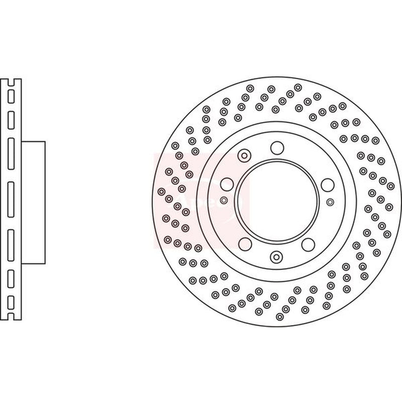 Apec 2 x Perforated/Vented Front Brake Discs DSK3109