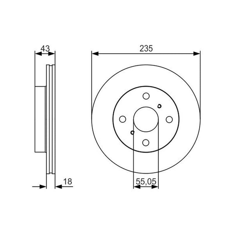 Bosch 2 x Vented Brake Discs 0 986 479 S46