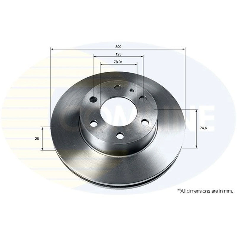 Comline 2 x Internally Vented Front Brake Discs ADC9087V