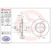 Brembo 2 x Internally Vented Front Brake Discs 09.7379.11