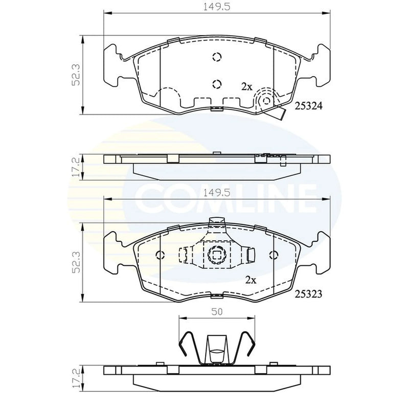 Comline 4 x Front Brake Pad Set CBP32104