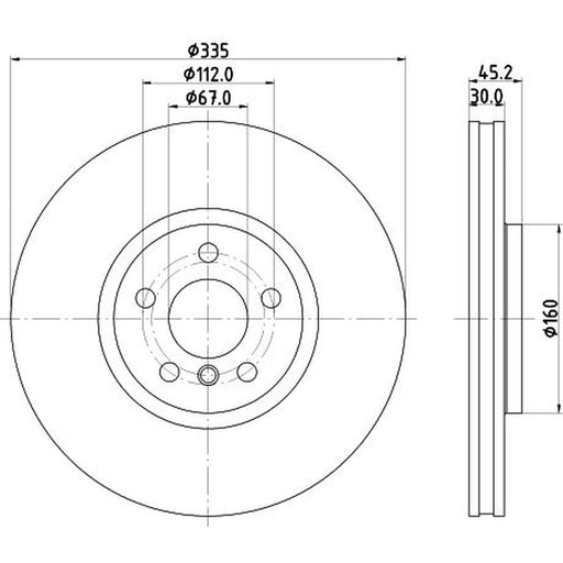 DON 2 x Internally Vented Front Brake Discs PCD20351
