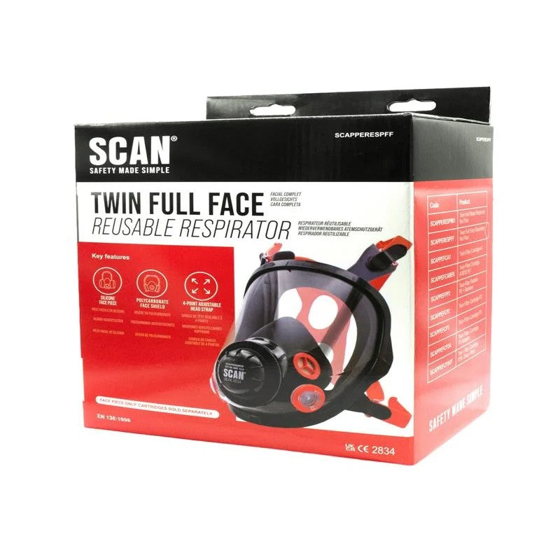 Scan Twin Full Face Respirator No Filters - FSM9800