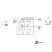 Febi Stabiliser Bar Link Coupling Rod Front Left 177880