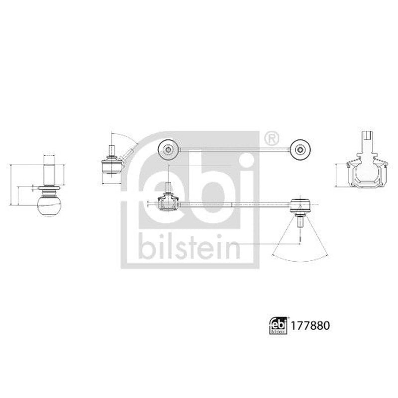 Febi Stabiliser Bar Link Coupling Rod Front Left 177880