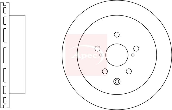 Apec 2 x Brake Disc Set Vented