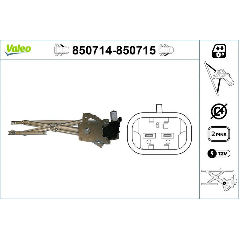 Valeo Electric Window Regulator Lifter Left Front 850714