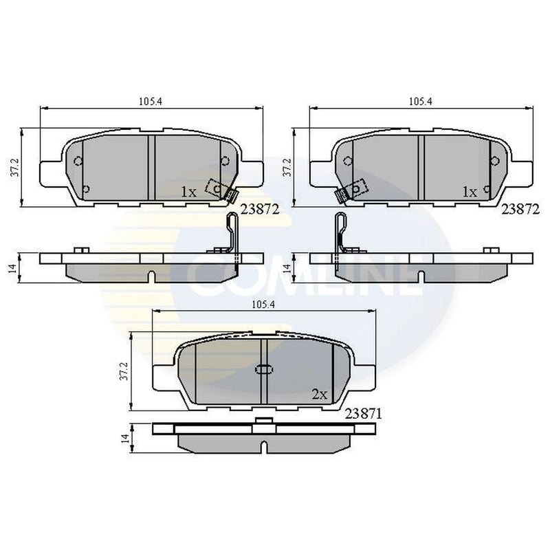 Comline 4 x Rear Brake Pad Set CBP3912