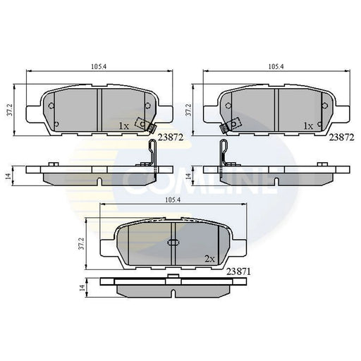 Comline 4 x Rear Brake Pad Set CBP3912