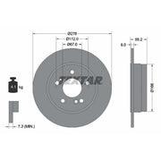 Textar 2 x Solid Rear Brake Discs 92058000