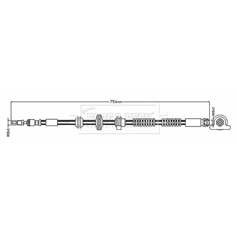 Borg & Beck Brake Hydraulic Hose Line Front Left BBH8895