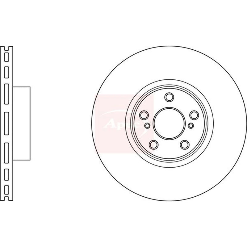 Apec 2 x Vented Front Brake Discs DSK3027