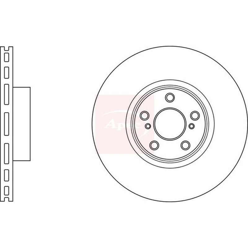 Apec 2 x Vented Front Brake Discs DSK3027