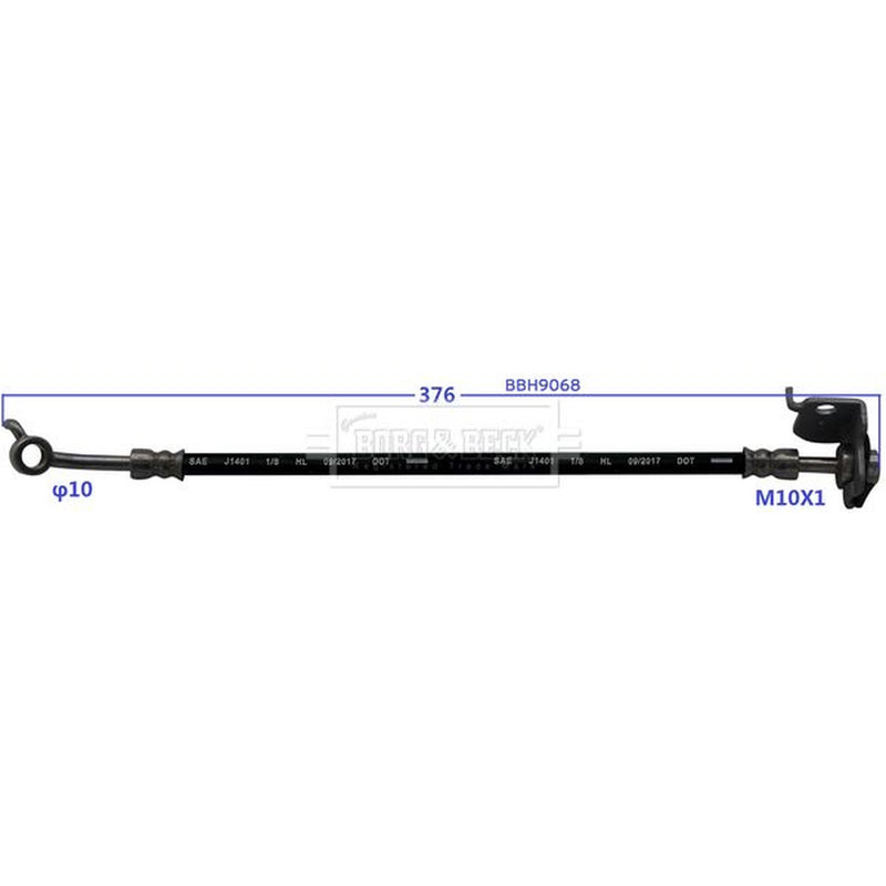 Borg & Beck Brake Hydraulic Hose Line Rear Right BBH9068