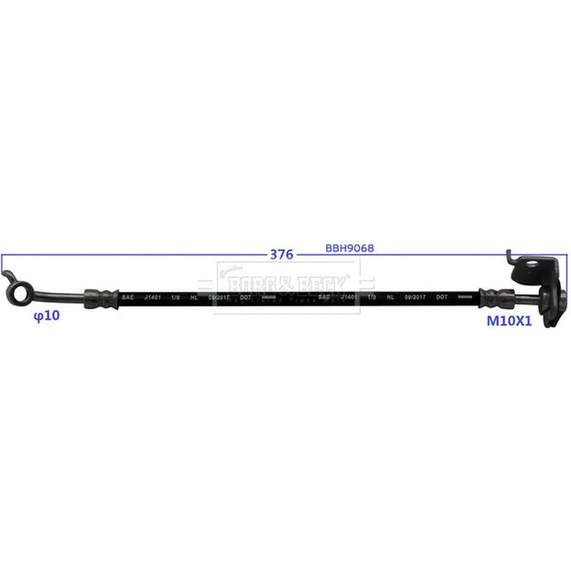 Borg & Beck Brake Hydraulic Hose Line Rear Right BBH9068