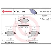 Brembo 4 x Front Brake Pad Set P85112X