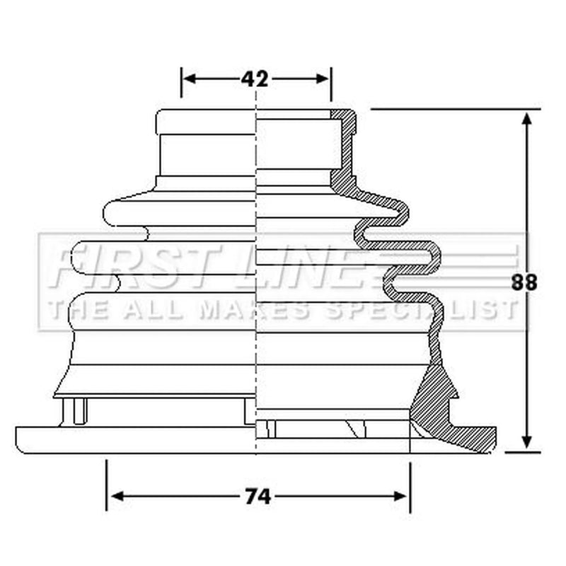 First Line Drive Shaft Bellow Kit Front Left FCB6197