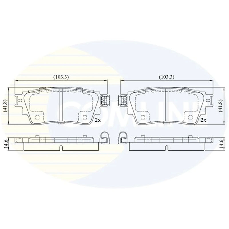 Comline 4 x Rear Brake Pad Set CBP02487