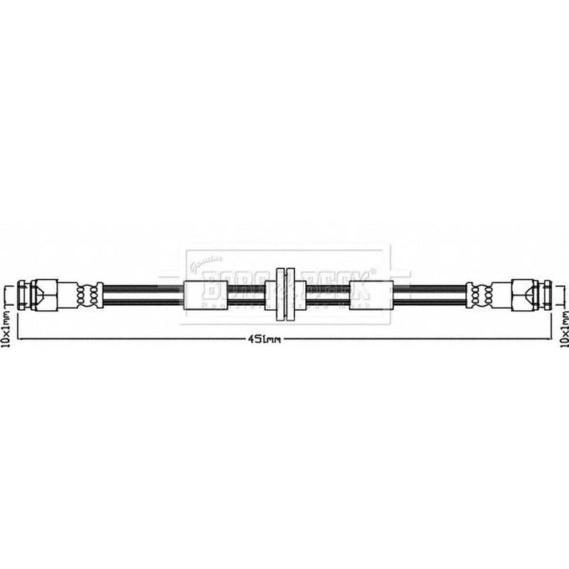 Borg & Beck Brake Hydraulic Hose Line Front Left BBH8318