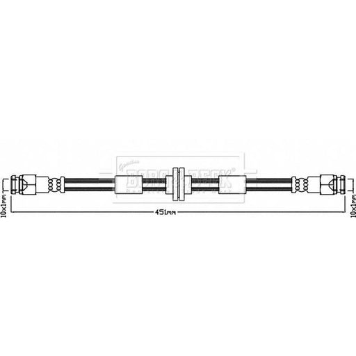Borg & Beck Brake Hydraulic Hose Line Front Left BBH8318