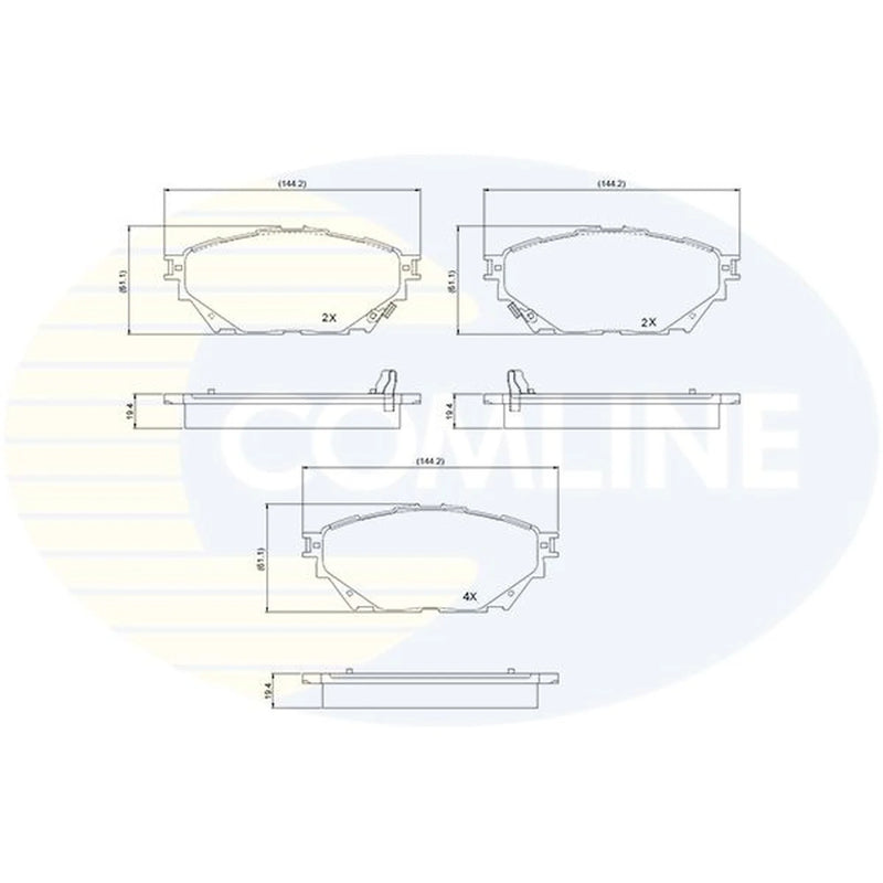 Comline 8 x Front Brake Pad Set CBP34013