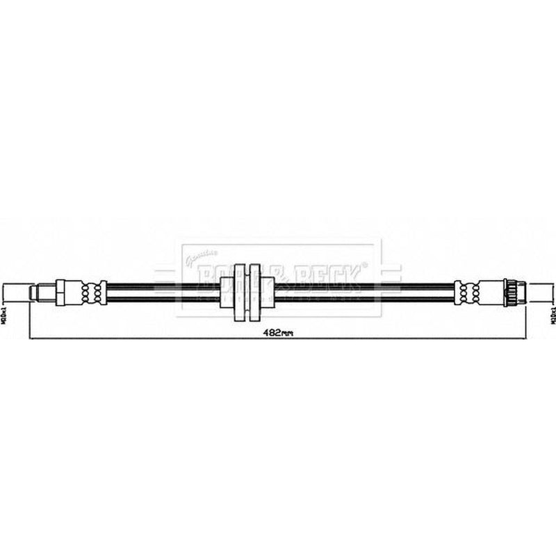 Borg & Beck Brake Hydraulic Hose Line Front Left BBH8538