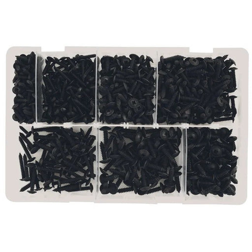 Connect Assorted Self Tapping Black Flanged Pozi Screws 700pc - CPL