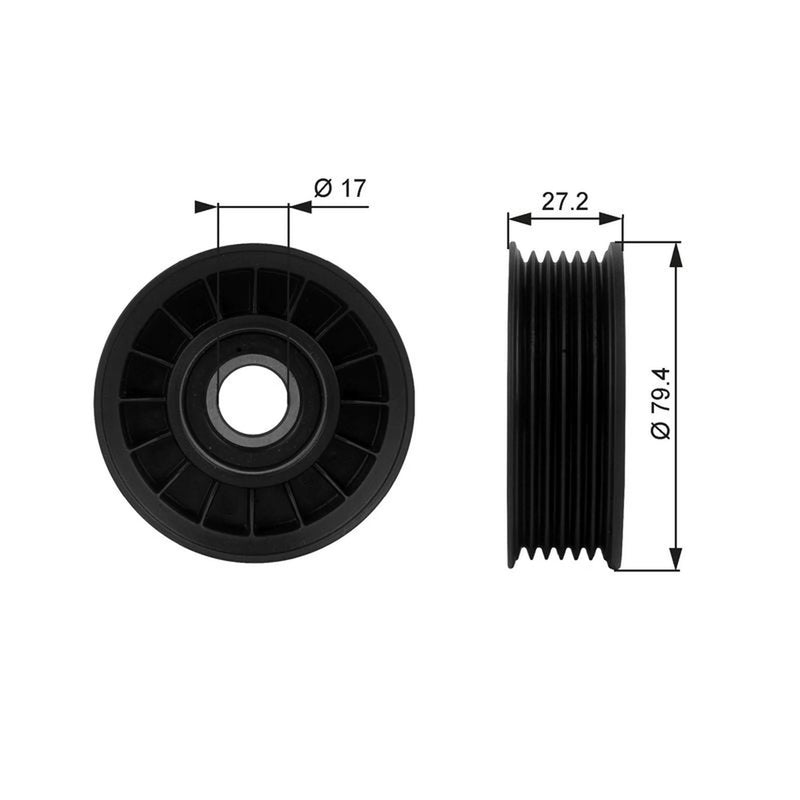 Gates V-Ribbed Belt Deflection/Guide Pulley T38009