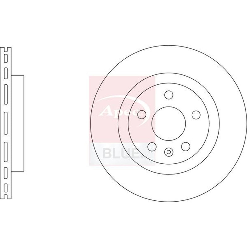 Apec 2 x Vented Front Brake Discs SDK7402