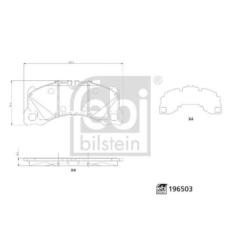 Febi Front Brake Pad Set 196503