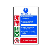 Scan Fire Action Procedure, Style 1 - PVC Sign 200 x 300mm - 0175