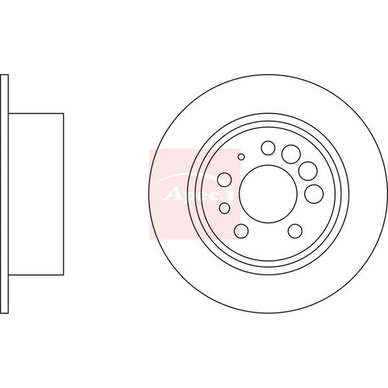 Apec 2 x Solid Rear Brake Discs DSK619